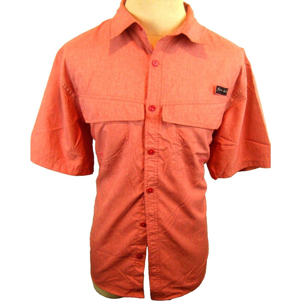 Mens Joe Marlin Coral Cotton Blend SS Fishing Shirt sz Lg